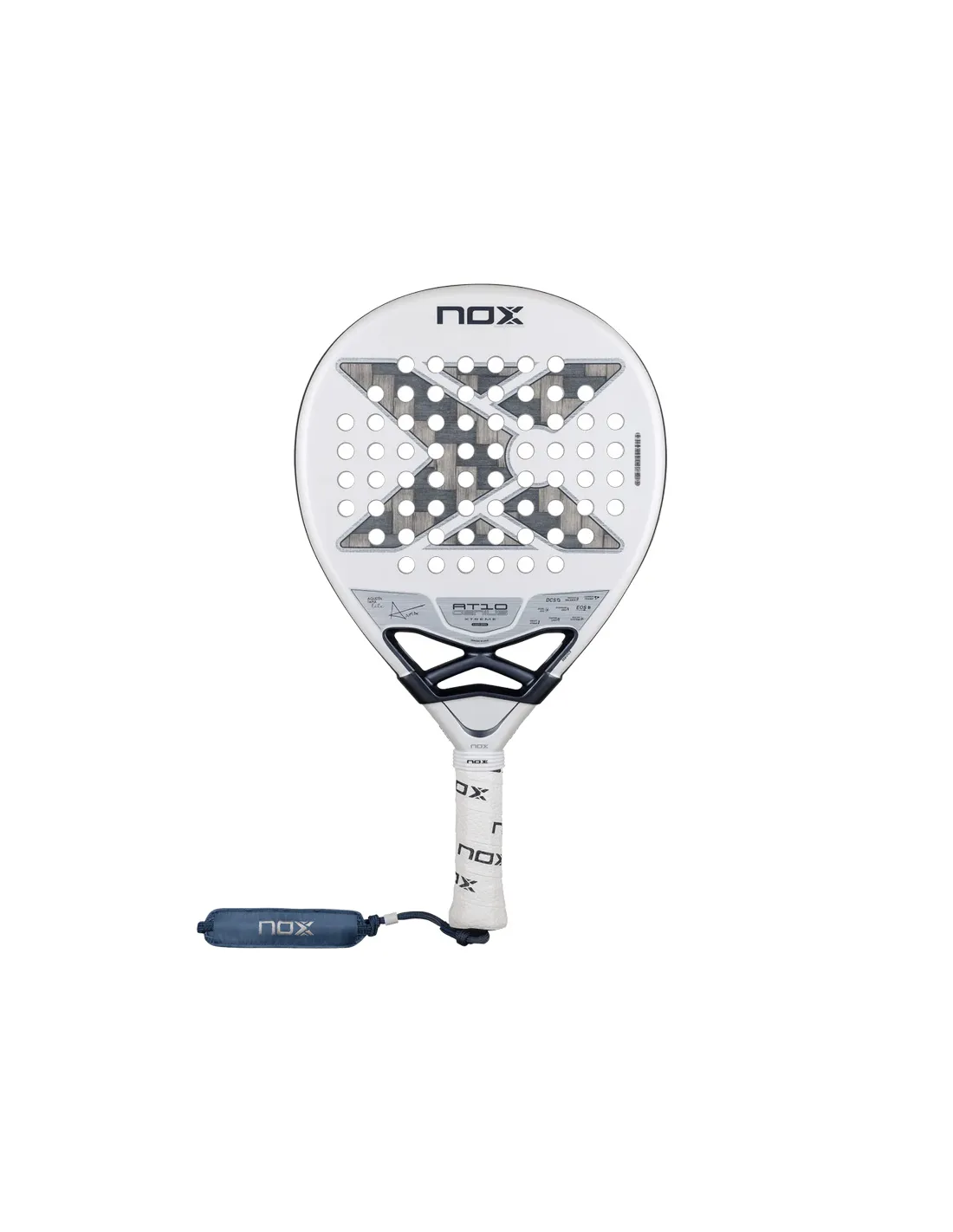 Carbon fibre weave on a padel racket face