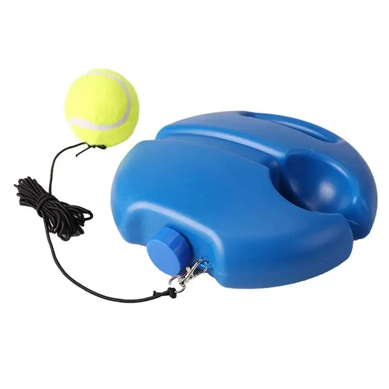 Rebound solo trainer: blue weighted base with a ball on a 13 ft elastic cord