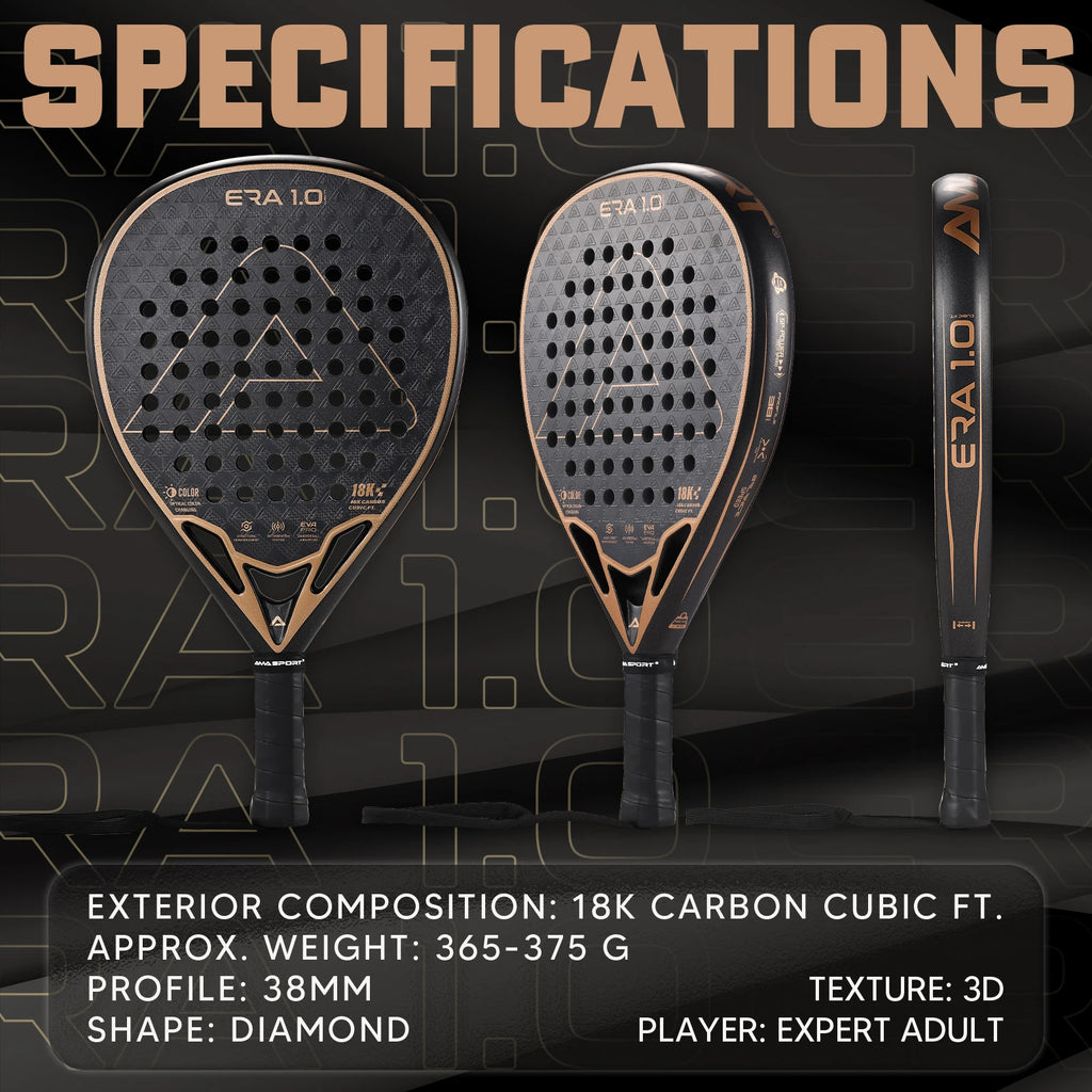 Amasport Cubic 18K padel racket, back