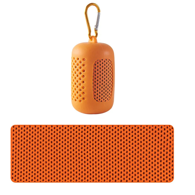 Cooling towel with silicone case, orange