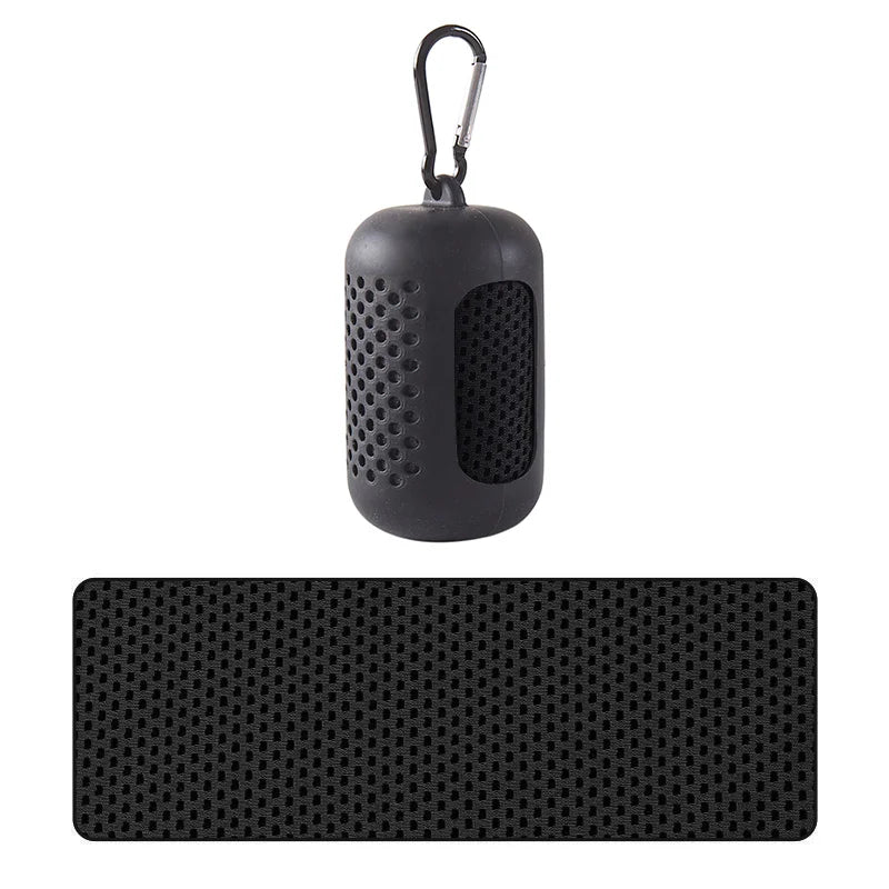 Cooling towel with silicone case, black
