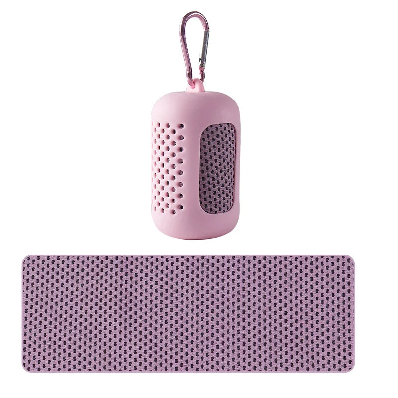 Cooling towel in use