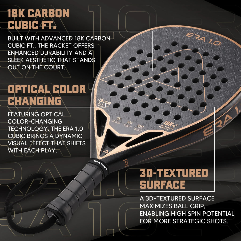 Amasport Cubic 18K padel racket, textured face